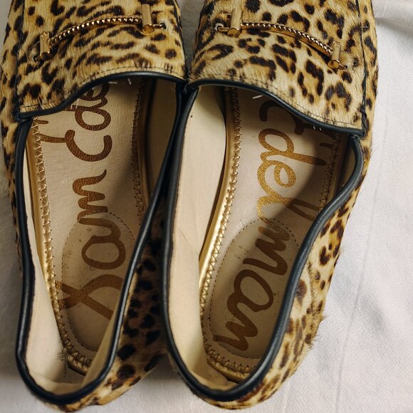 Sam Edelman Leopard Loafers w/ Gold Bar – Size 10 - Picture 4 of 8